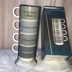 5-Piece Mug Set with Metal Rack